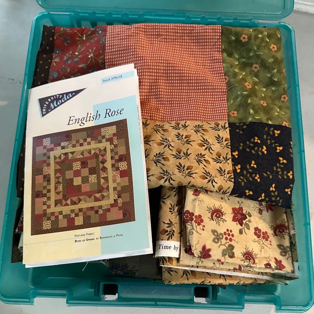 Moda English Rose Quilt Kit Partially Finished Precuts Fabric Pattern Lot
